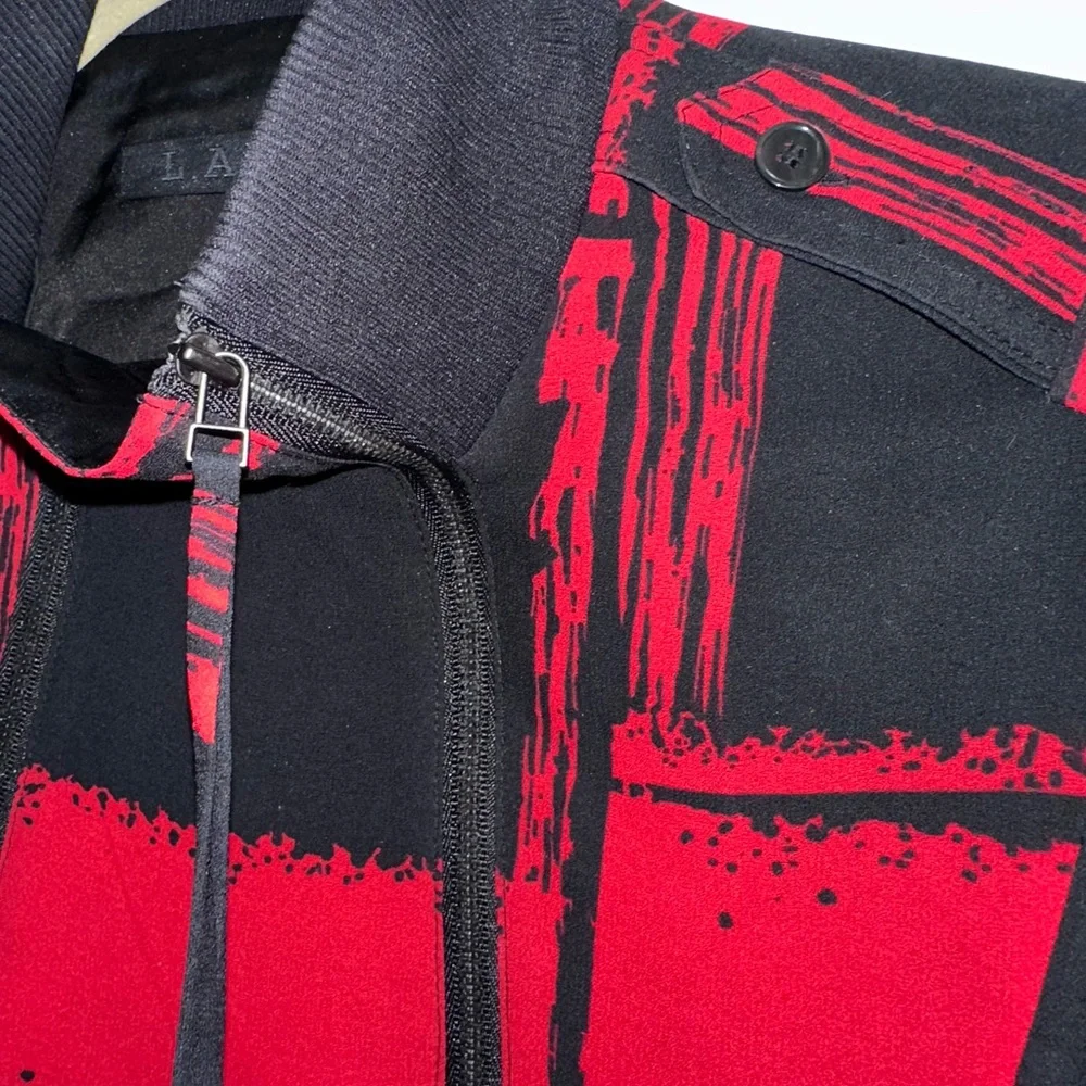 EUC! L.A.M.B. by Gwen Stefani Black & Red Graphic Dress, size L - Picture 5 of 10